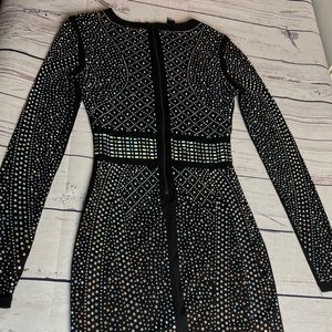 WOMEN WINDSOR BLACK DRESS STRETCH  S BLING D08